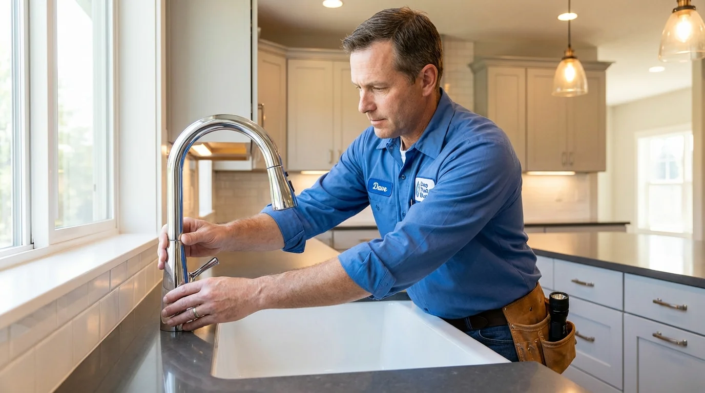 Kitchen faucet installation by Johns Plumbing LLC in Esparto