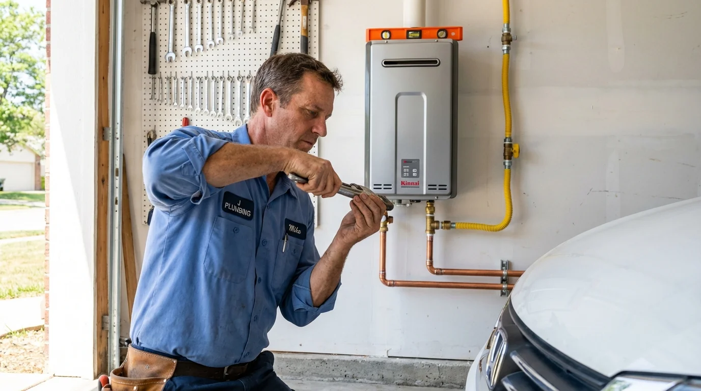 Tankless water heater installation by a Johns Plumbing LLC plumber in Esparto